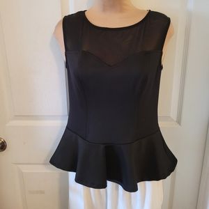 Black peplum top